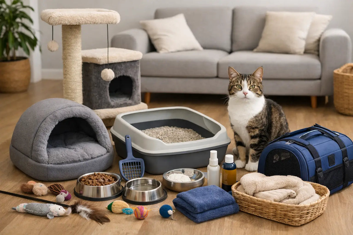 Exemplo de enxoval completo para gato em casa