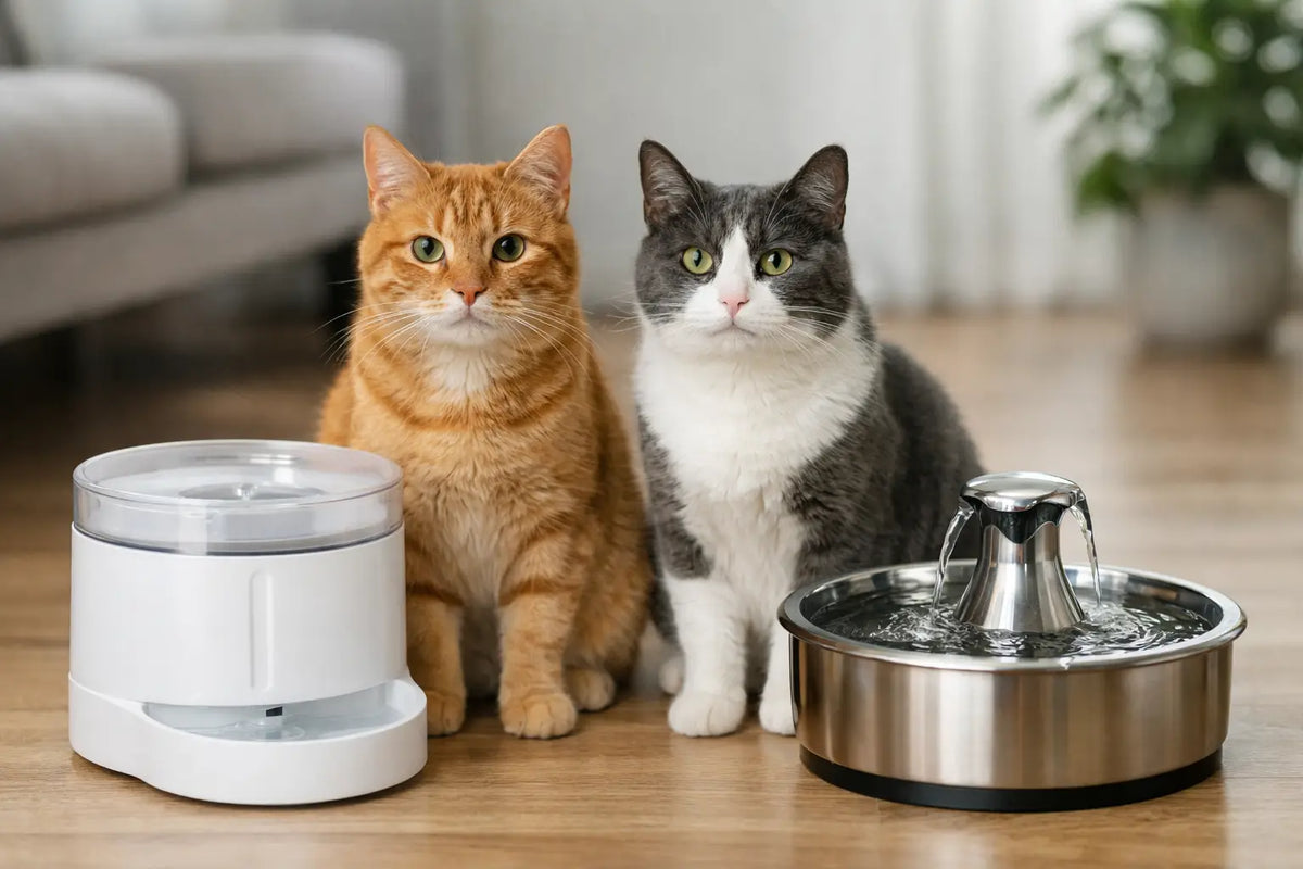 Bebedouro automático vs fonte para gatos: qual escolher?