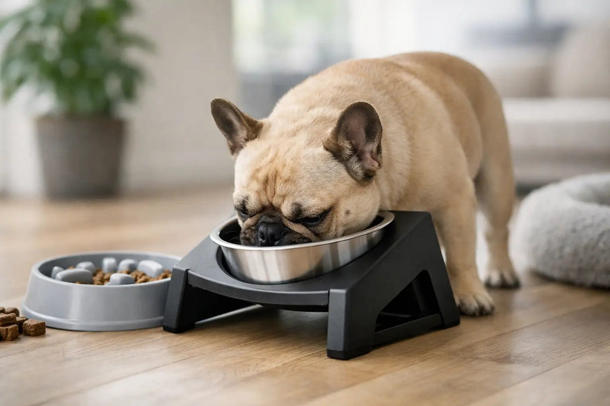 Comedouro certo para cão braquicefálico