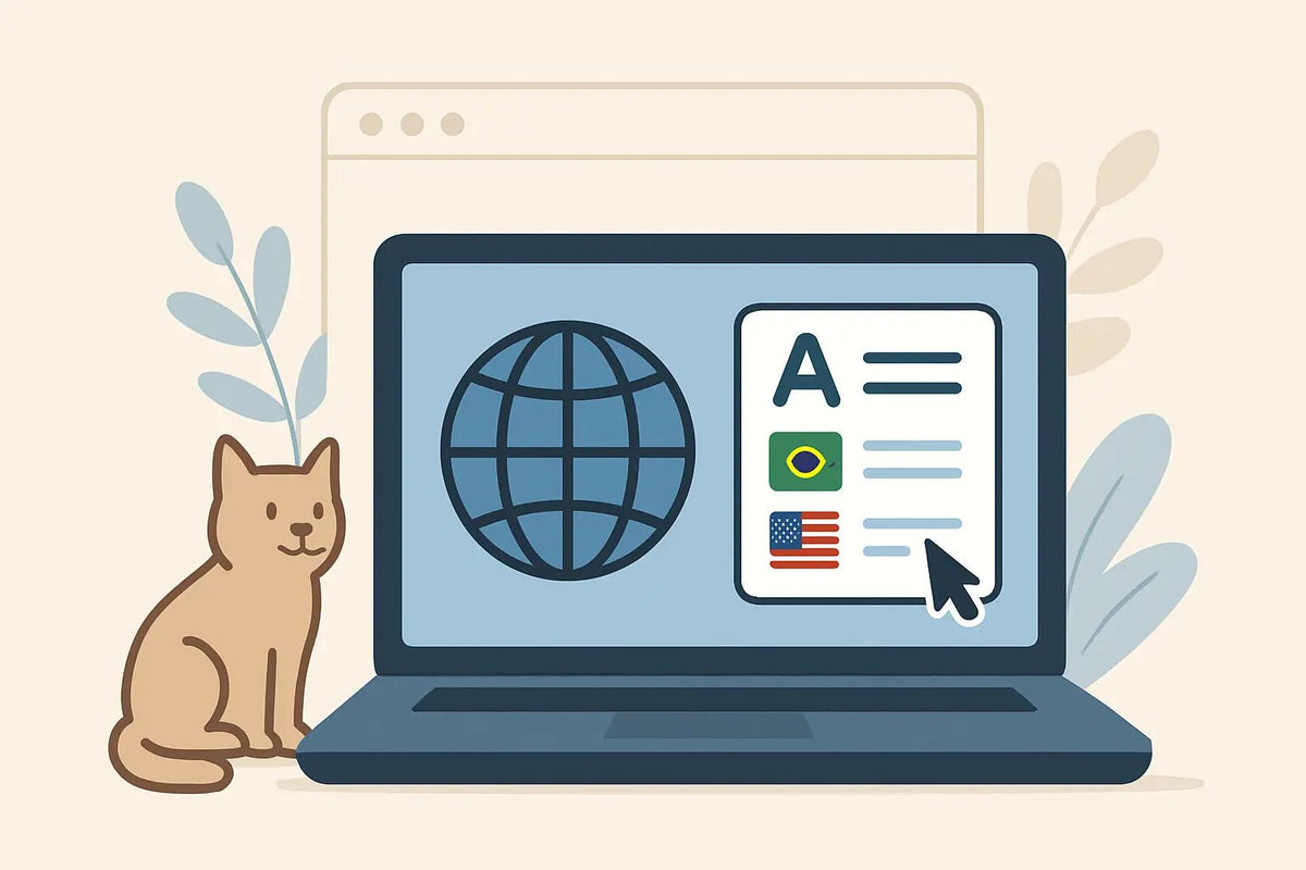Como trocar o idioma do site na LDA Petz