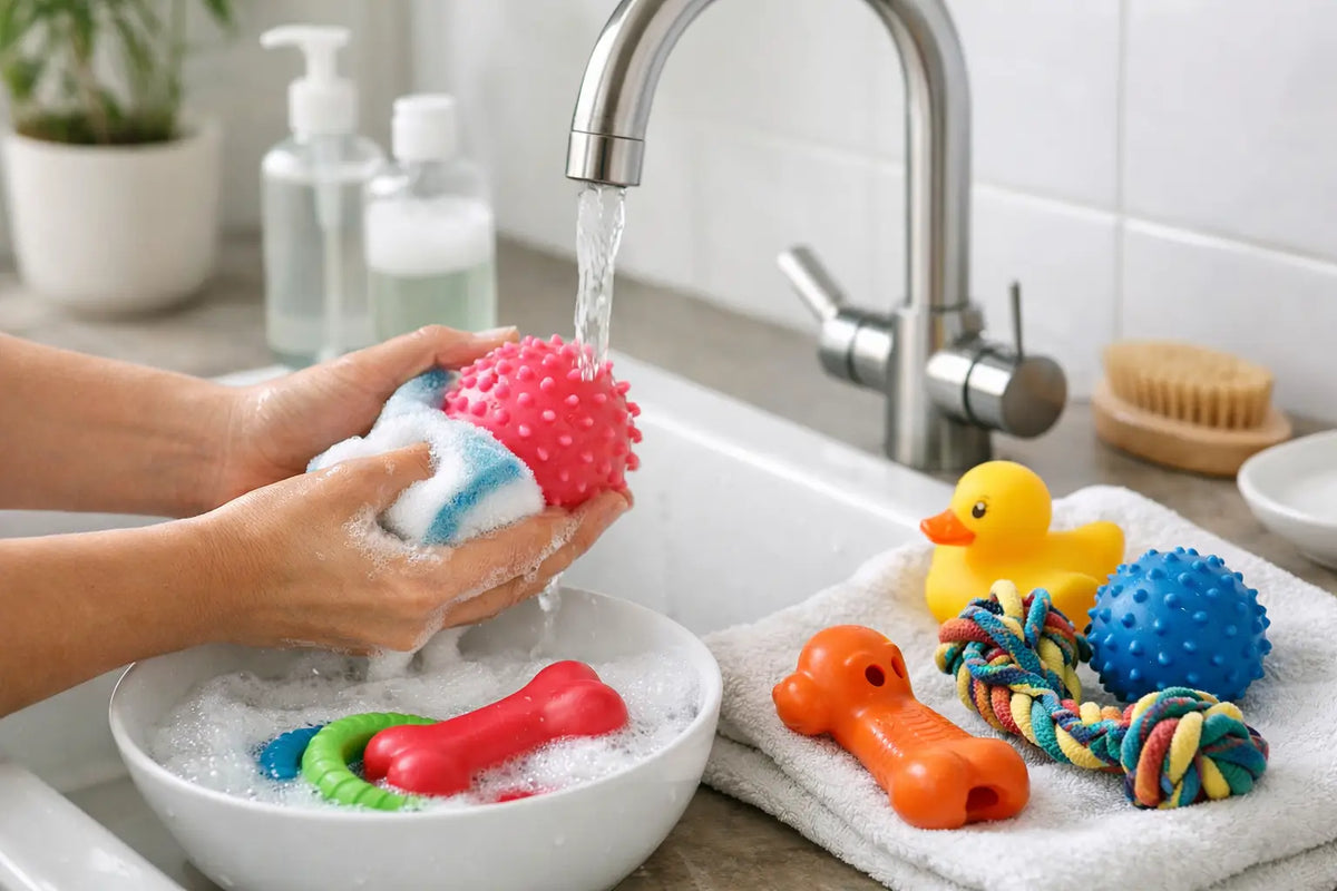 Como limpar brinquedos de borracha do pet