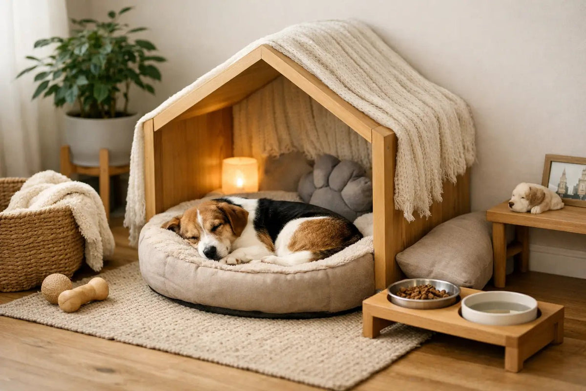 Exemplo de cantinho aconchegante para cachorro