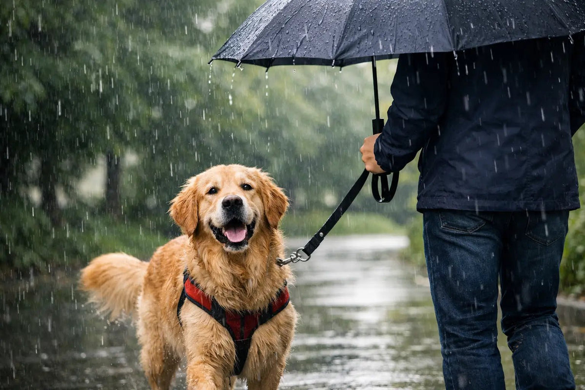 Guia completo de passeio com cachorro na chuva