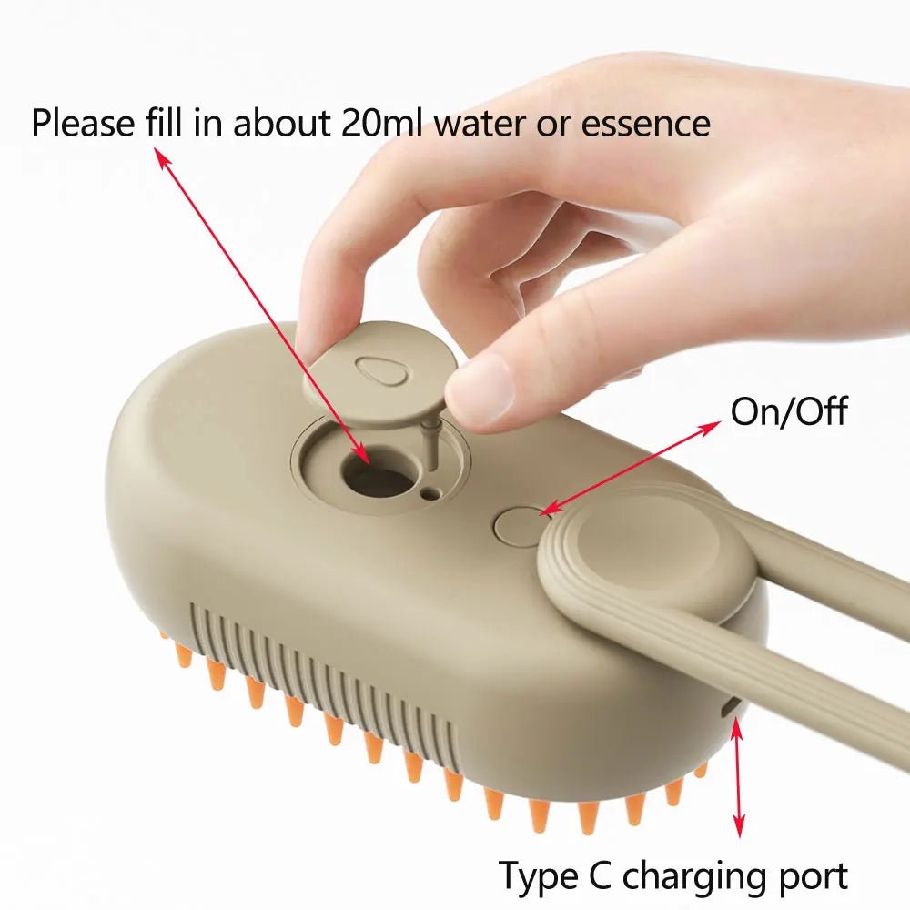 Escova 3 em 1 a Vapor com Removedor de Pelos para Pets