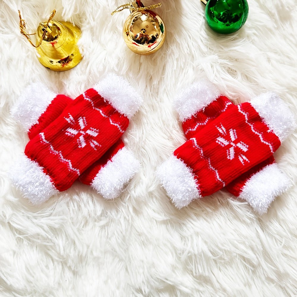 Kit 4 Meias de Natal e Inverno para Cães Pequenos – Antiderrapante e Quentinho