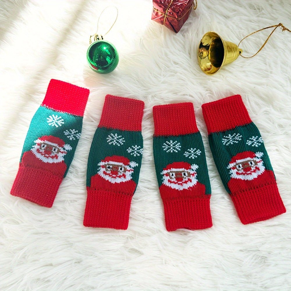 🎄 Kit 4 Protetores de Pernas Natalinos para Pets – Aquecimento e Estilo para Cães Pequenos! 🐾