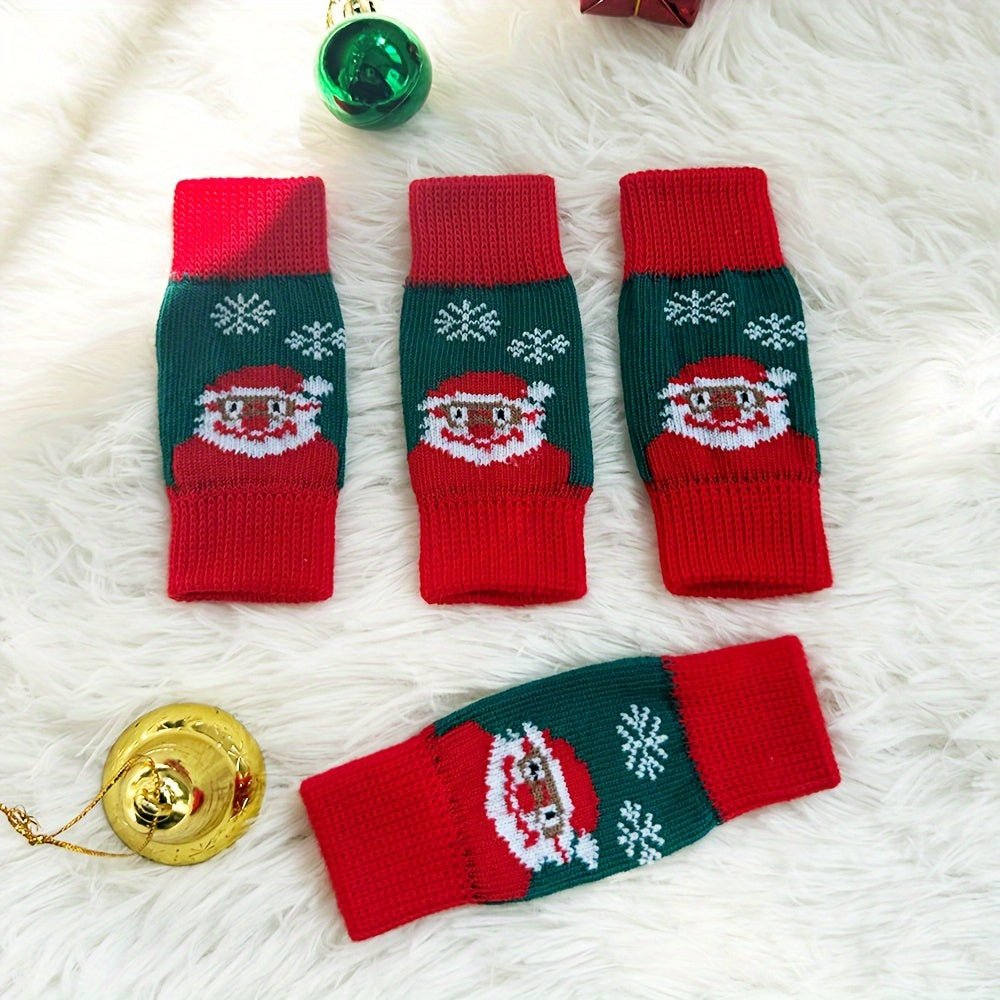 🎄 Kit 4 Protetores de Pernas Natalinos para Pets – Aquecimento e Estilo para Cães Pequenos! 🐾