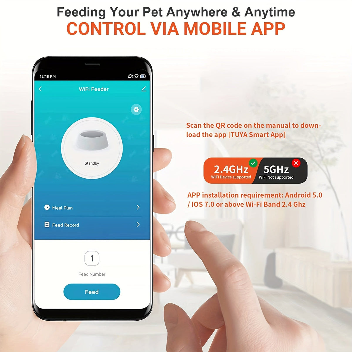 Alimentador Inteligente Wi-Fi 3L – Até 20 Refeições por Dia com Controle via App