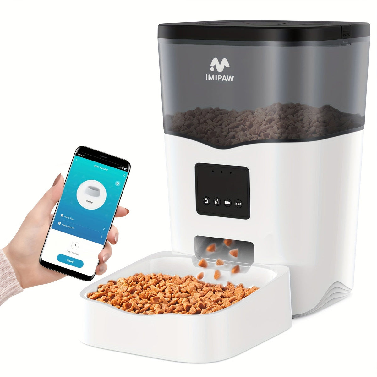 Alimentador Inteligente Wi-Fi 3L – Até 20 Refeições por Dia com Controle via App