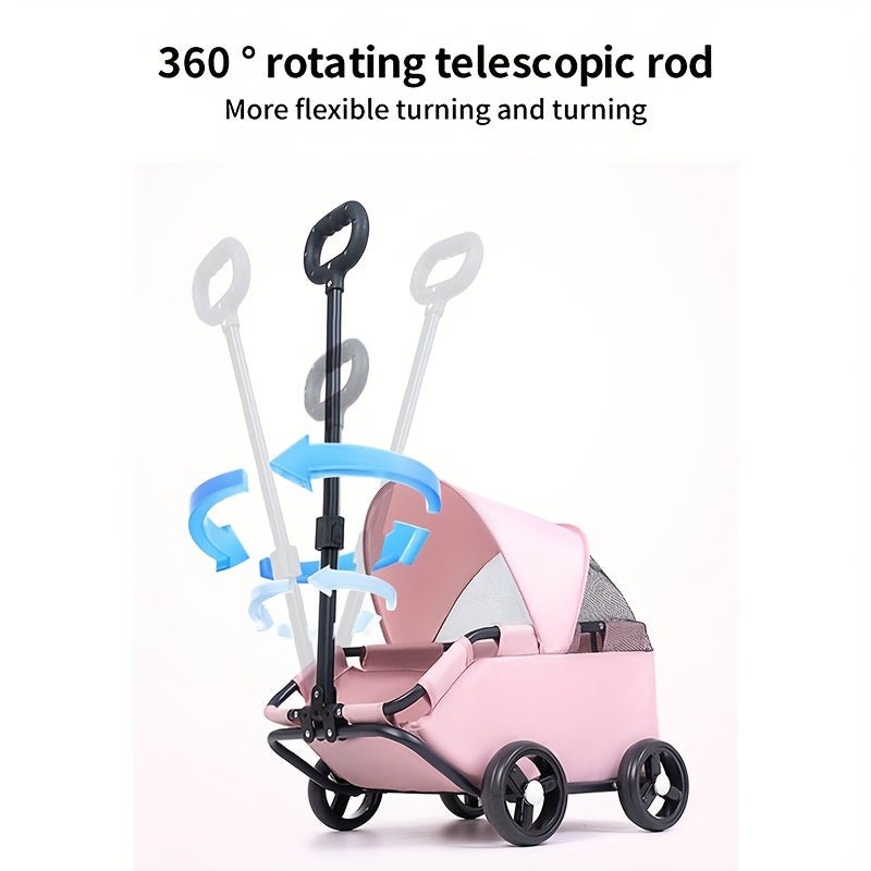 Carrinho Pet Dobrável e Leve p/ Cães e Gatos