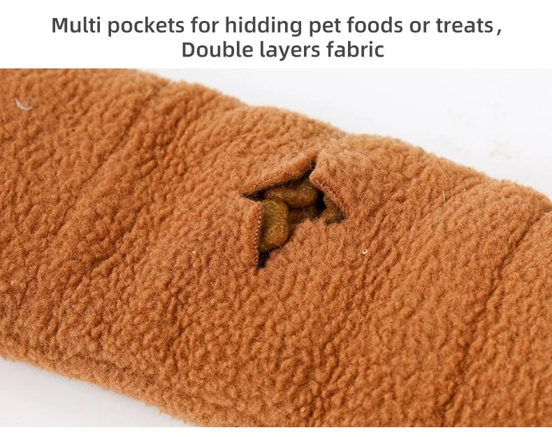 Brinquedo Interativo para Cães – Caracol de Pelúcia com Squeak e Compartimento para Petiscos | Estímulo Mental e Diversão