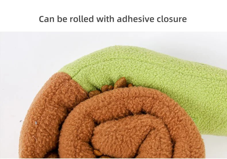 Brinquedo Interativo para Cães – Caracol de Pelúcia com Squeak e Compartimento para Petiscos | Estímulo Mental e Diversão