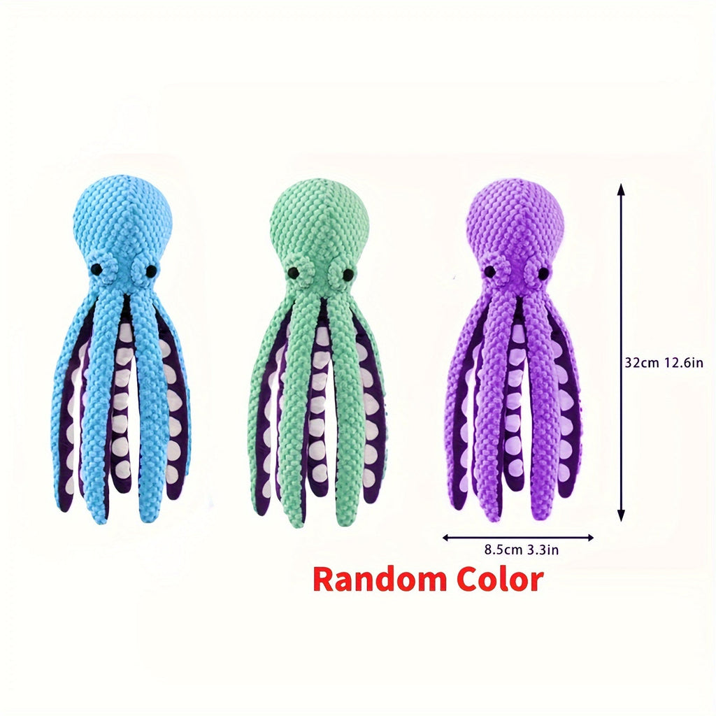 Detalhe dos tentáculos do polvo de brinquedo feitos com corda reforçada para puxar