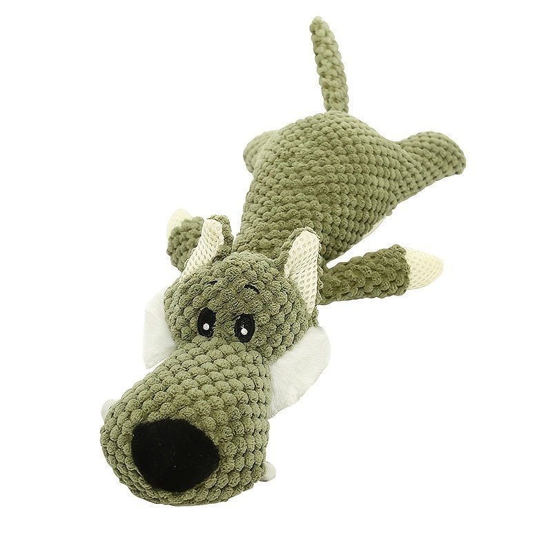 Brinquedo Resistente com Apito – Pelúcia Durável para Cães Mastigadores