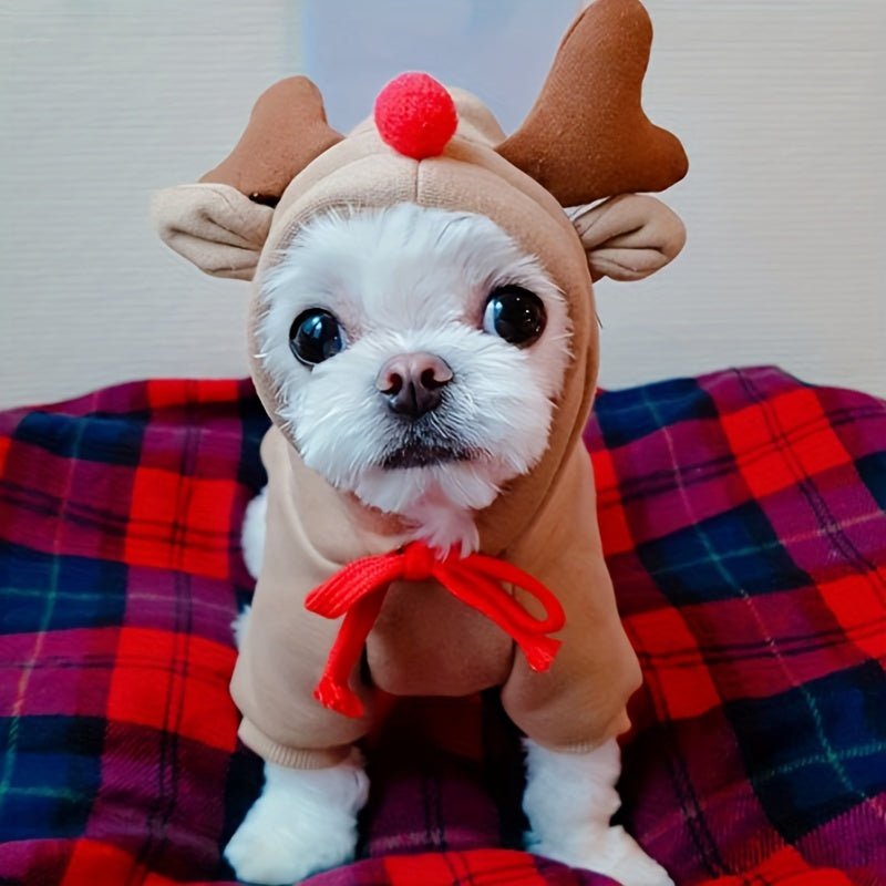 Moletom de Rena de Natal para Cães – Festivo para Raças Pequenas e Médias