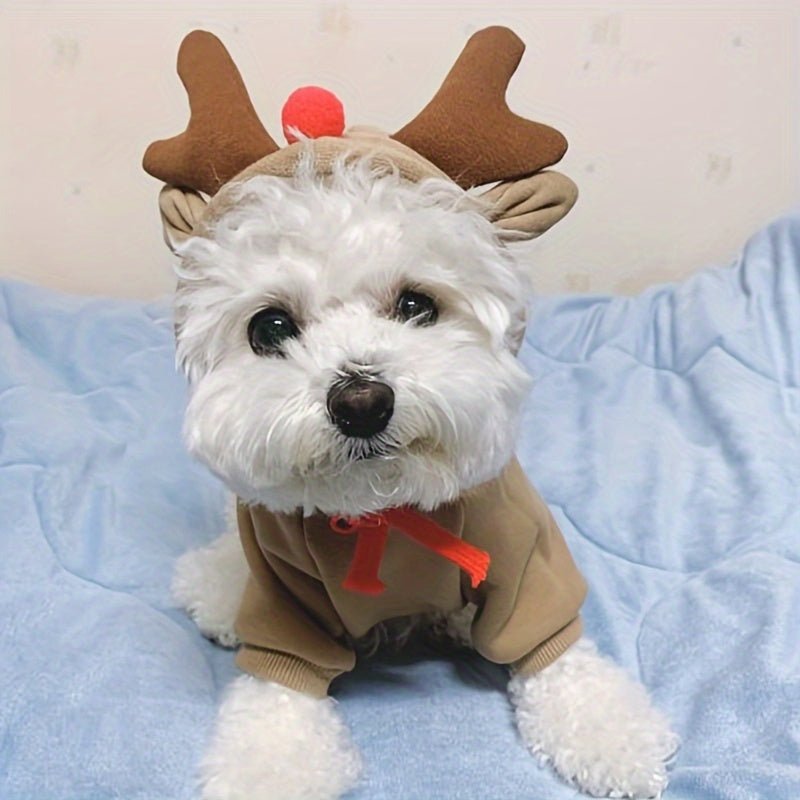 Moletom de Rena de Natal para Cães – Festivo para Raças Pequenas e Médias