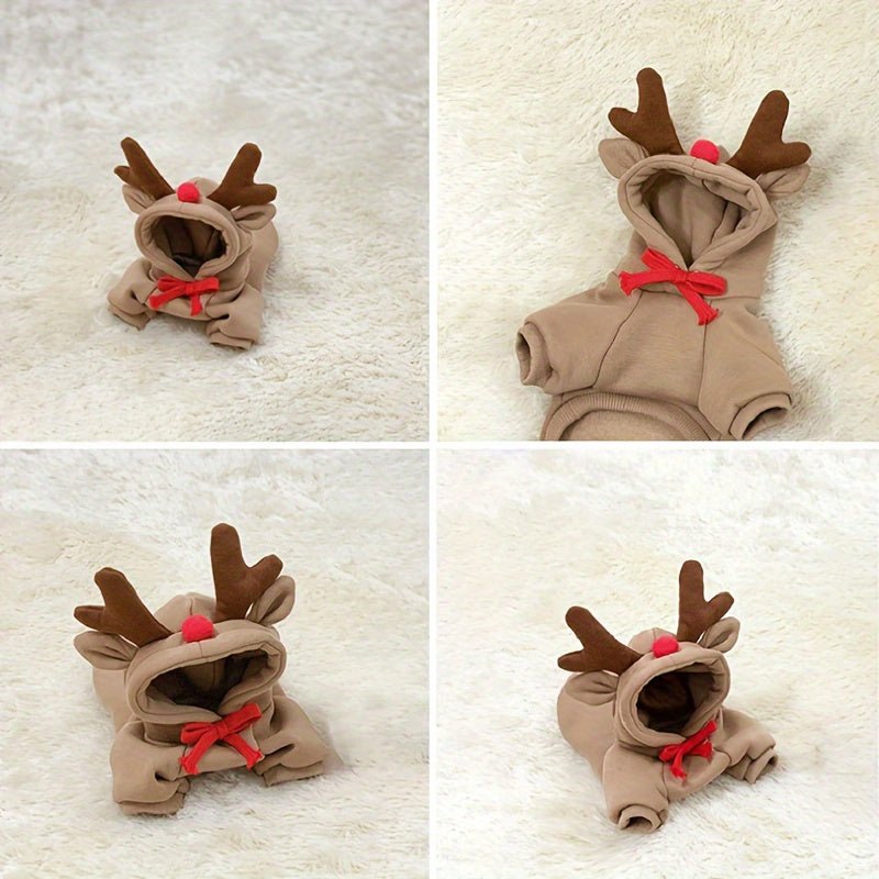 Moletom de Rena de Natal para Cães – Festivo para Raças Pequenas e Médias