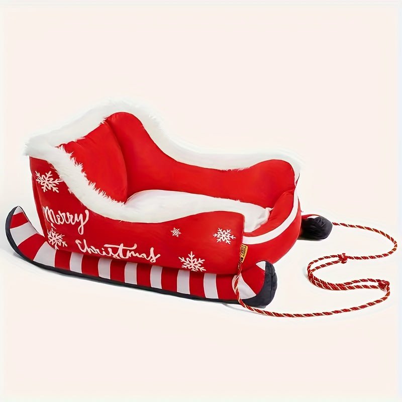 Casinha de Natal Aconchegante para Pets – Cama de Pelúcia de Inverno