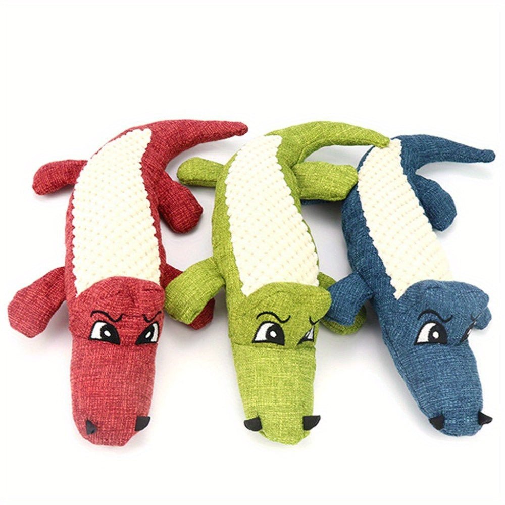 Brinquedo Crocodilo de Tecido com Apito para Cães