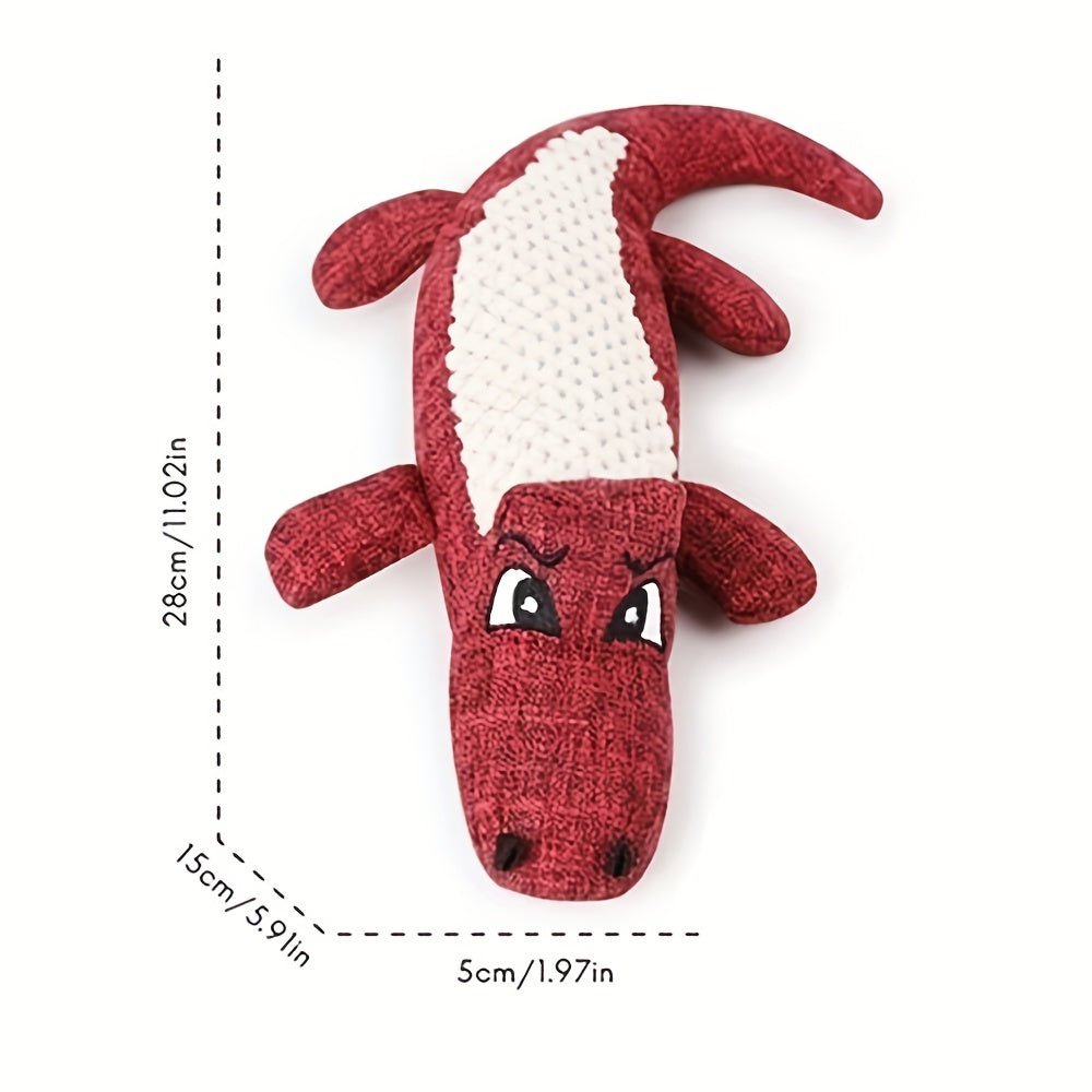 Brinquedo Crocodilo de Tecido com Apito para Cães