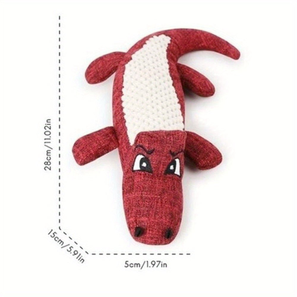 Brinquedo Crocodilo de Tecido com Apito para Cães