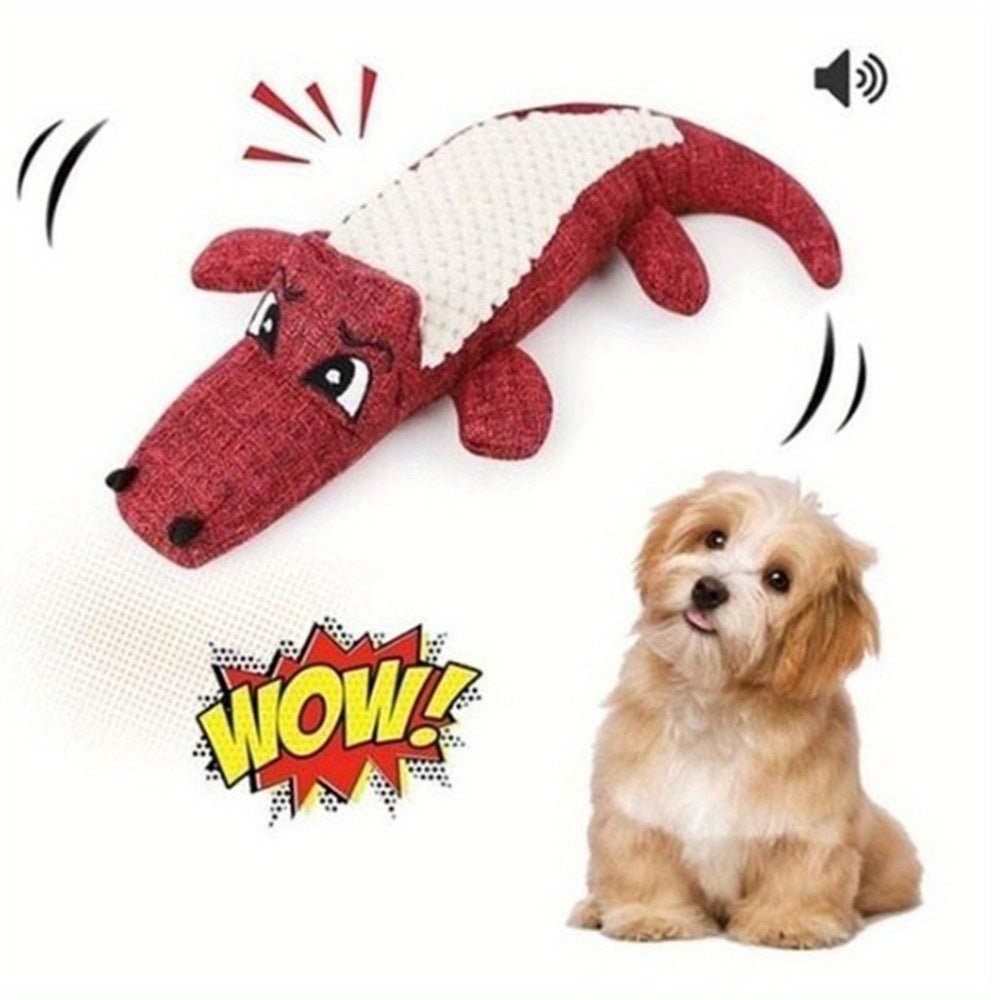 Brinquedo Crocodilo de Tecido com Apito para Cães
