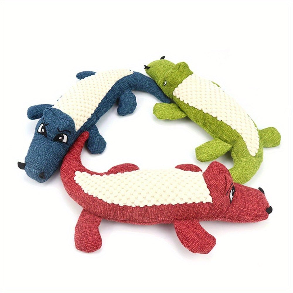 Brinquedo Crocodilo de Tecido com Apito para Cães