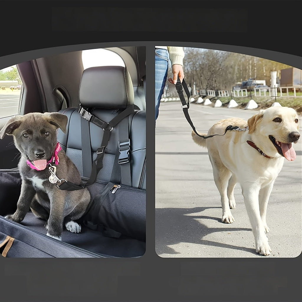 Cinto de segurança para cães – Amarração de segurança ajustável para viagens seguras