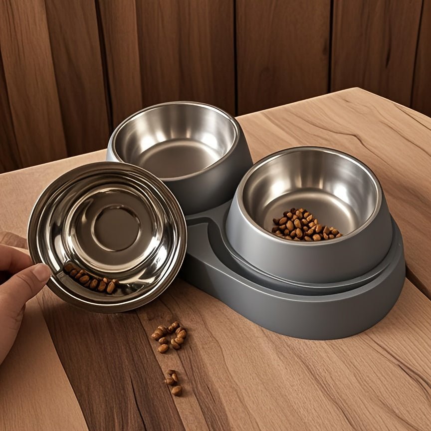 Conjunto Duplo de Tigelas de Aço para Gatos