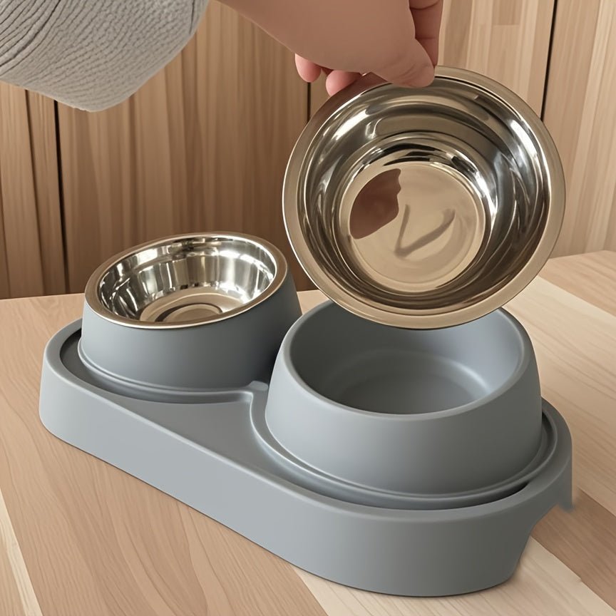 Conjunto Duplo de Tigelas de Aço para Gatos