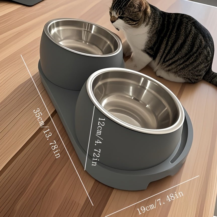 Conjunto Duplo de Tigelas de Aço para Gatos