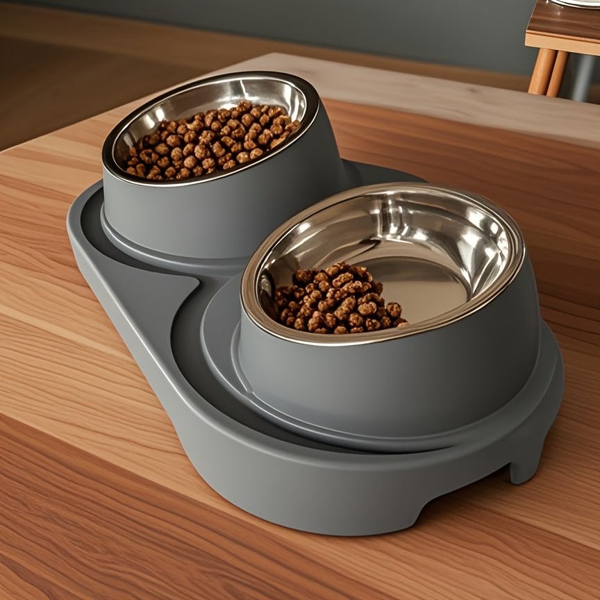 Conjunto Duplo de Tigelas de Aço para Gatos