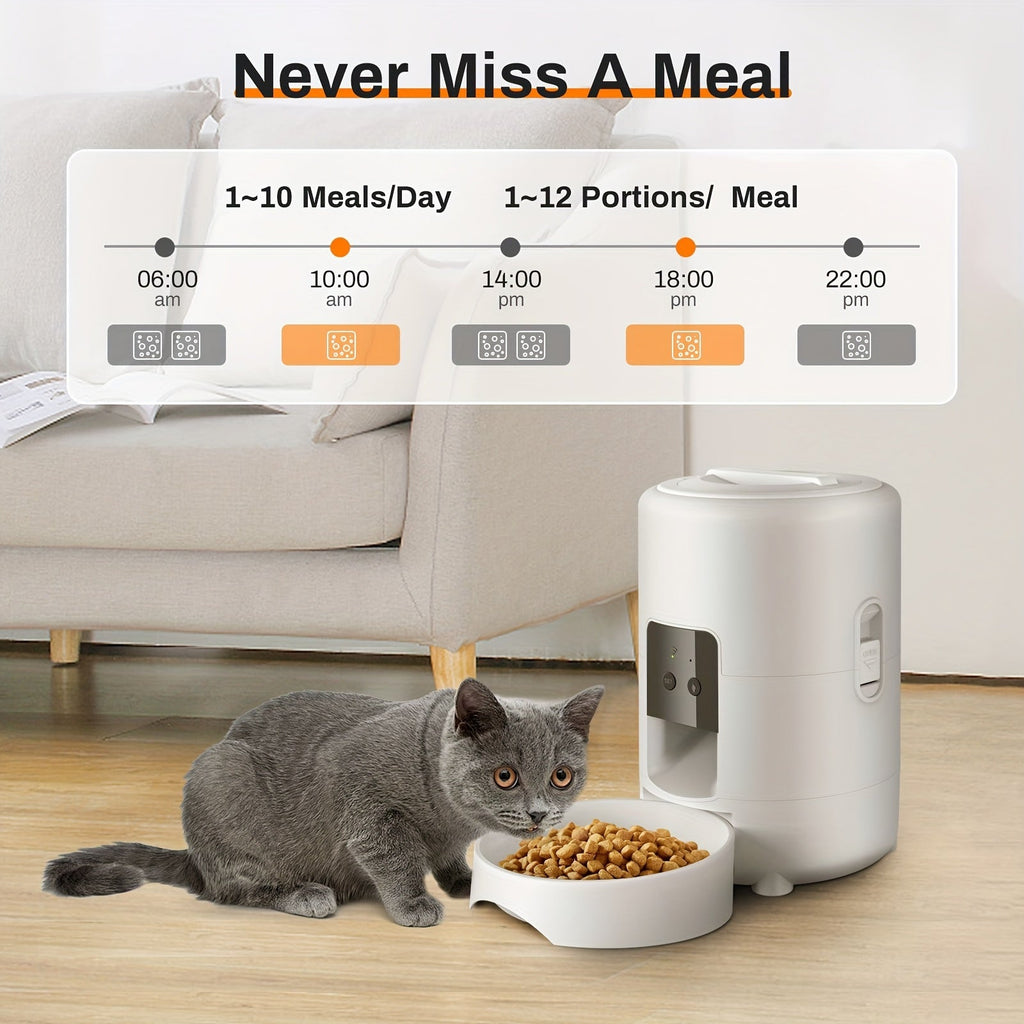 Agora ficou fácil! Alimentador Automático Smart 2L com App – Ideal para Gatos e Cães Pequenos