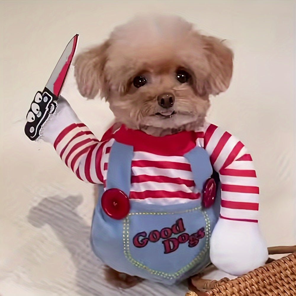 Fantasia de Faca para Pet – Quentinha, Ajustável e Perfeita para o Halloween!