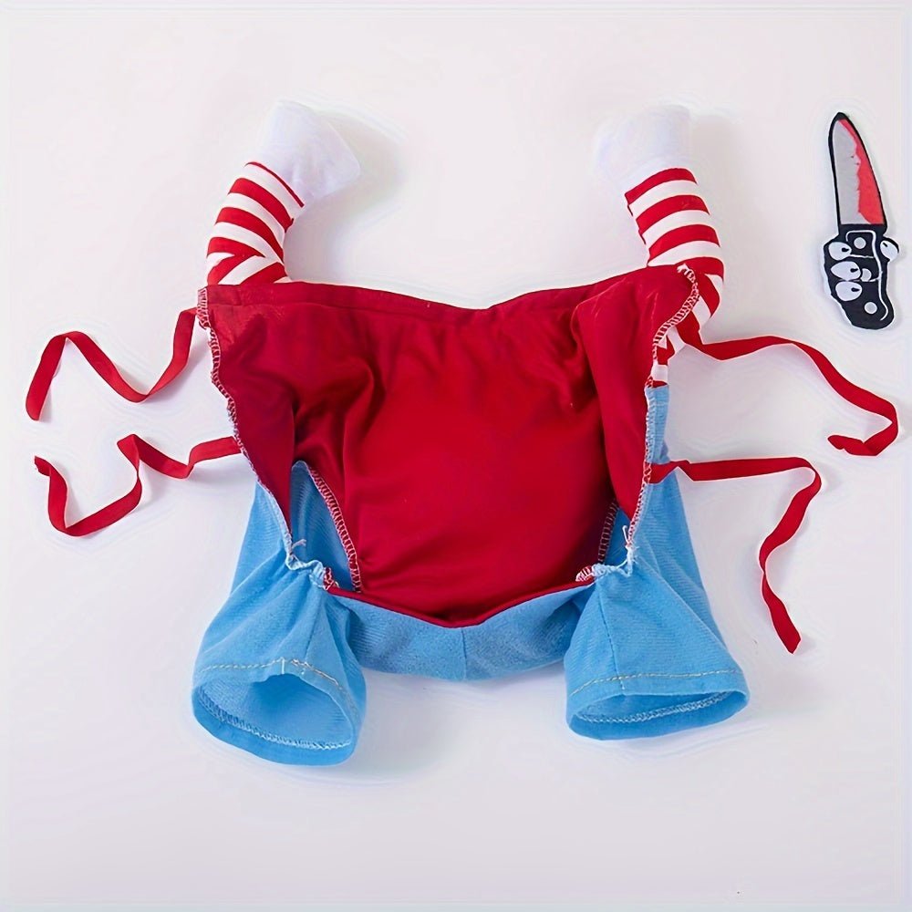 Fantasia engraçada de "Chuckie, o boneco assassino" para animais de estimação – Quente, ajustável e perfeita para risadas no Halloween!