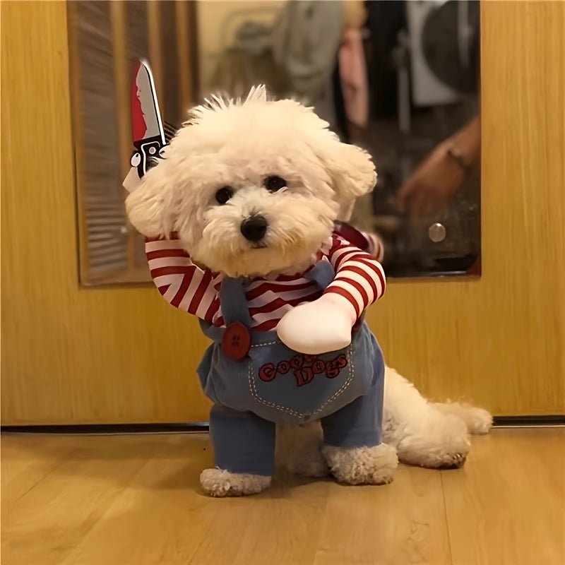 Fantasia de Faca para Pet – Quentinha, Ajustável e Perfeita para o Halloween!