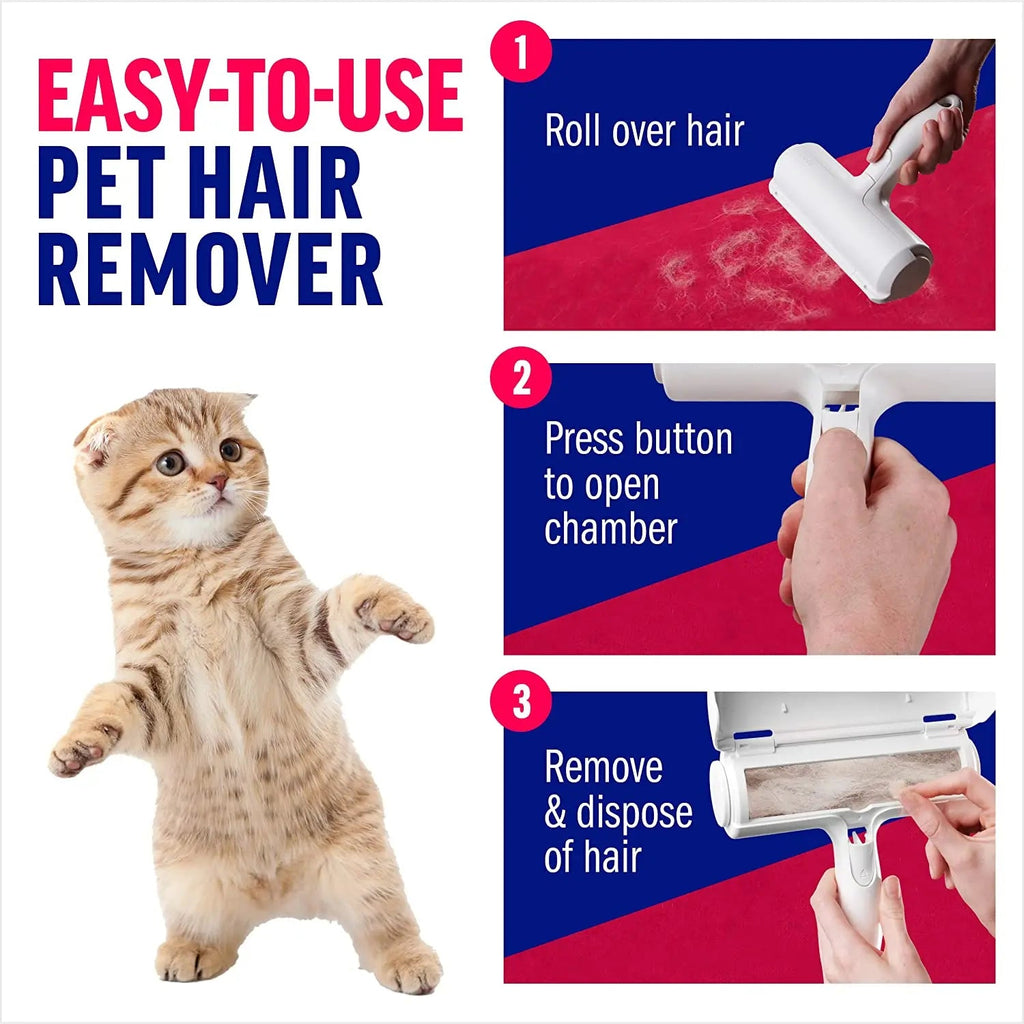 Ultimate Pet Hair Remover Roller - Self-Cleaning Fur Eliminator for Dogs & Cats - Effortless Hair Removal Tool for Furniture