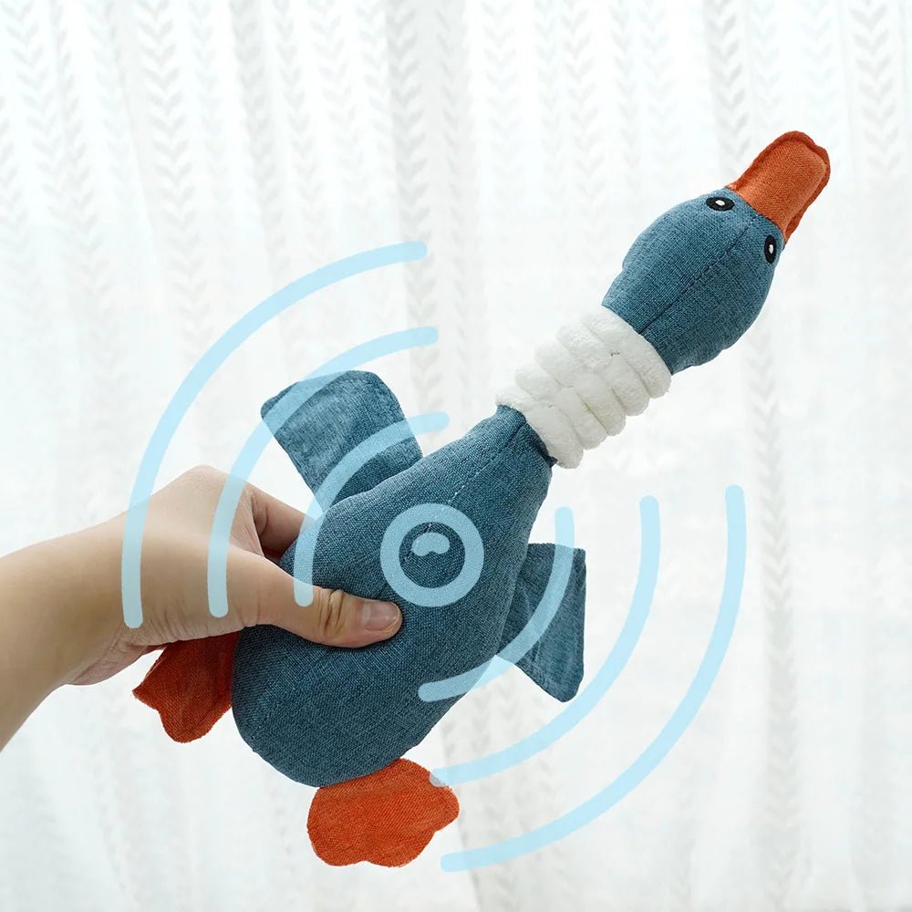 Brinquedo Patinho de Pelinho com Squeak para Cães