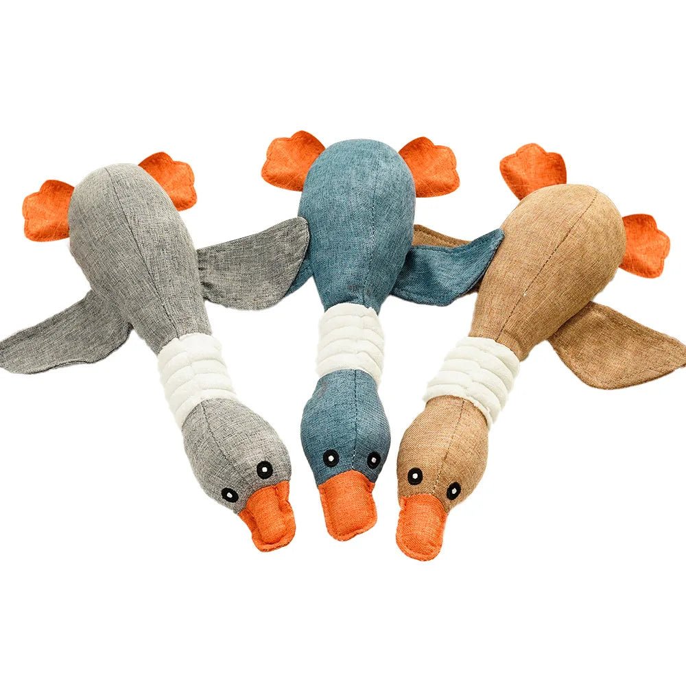 Brinquedo Patinho de Pelinho com Squeak para Cães