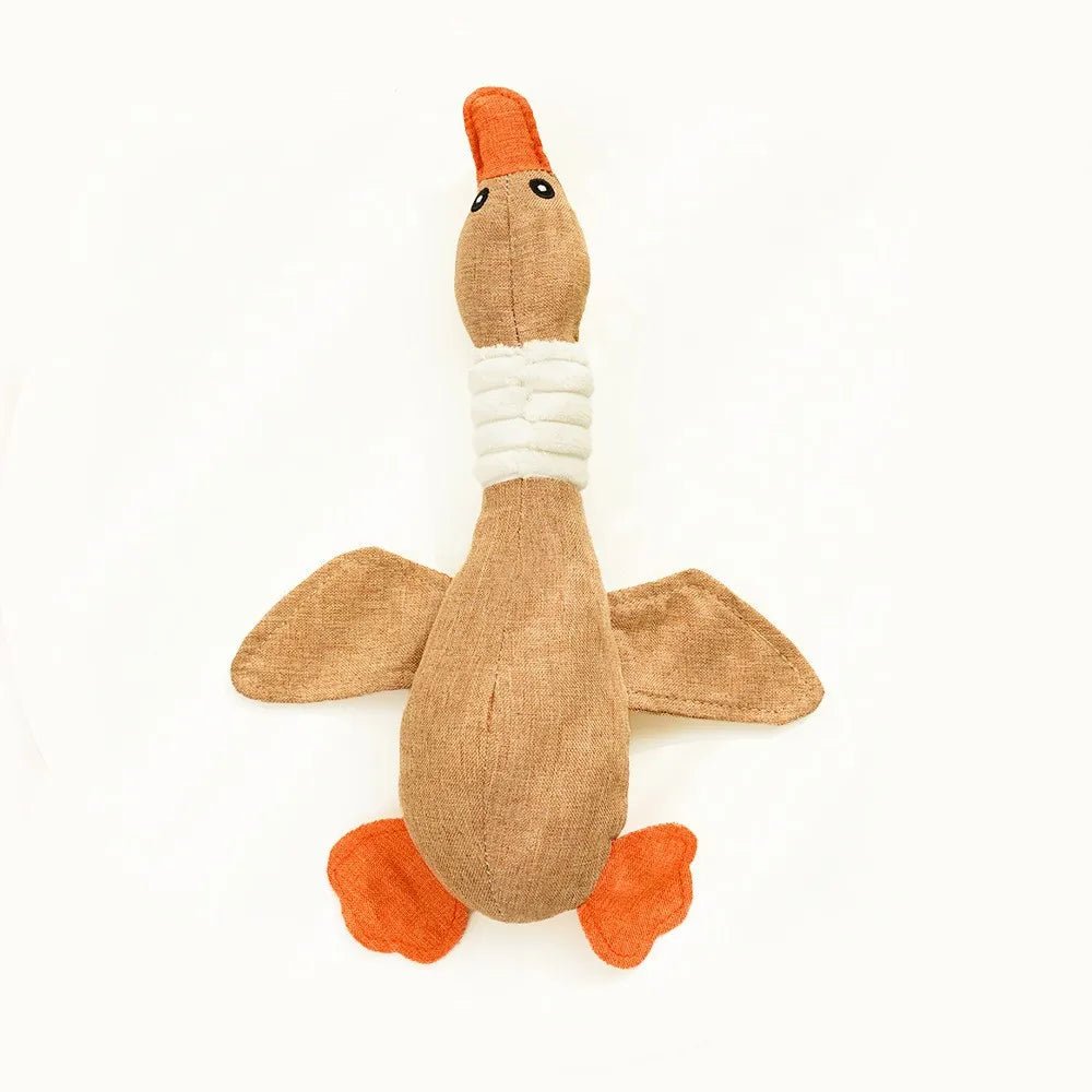 Brinquedo Patinho de Pelinho com Squeak para Cães