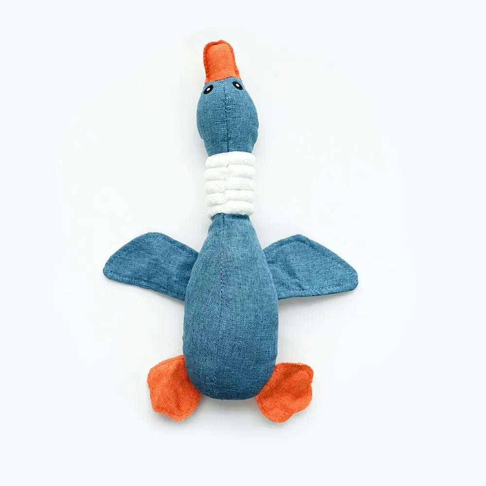 Brinquedo Patinho de Pelinho com Squeak para Cães