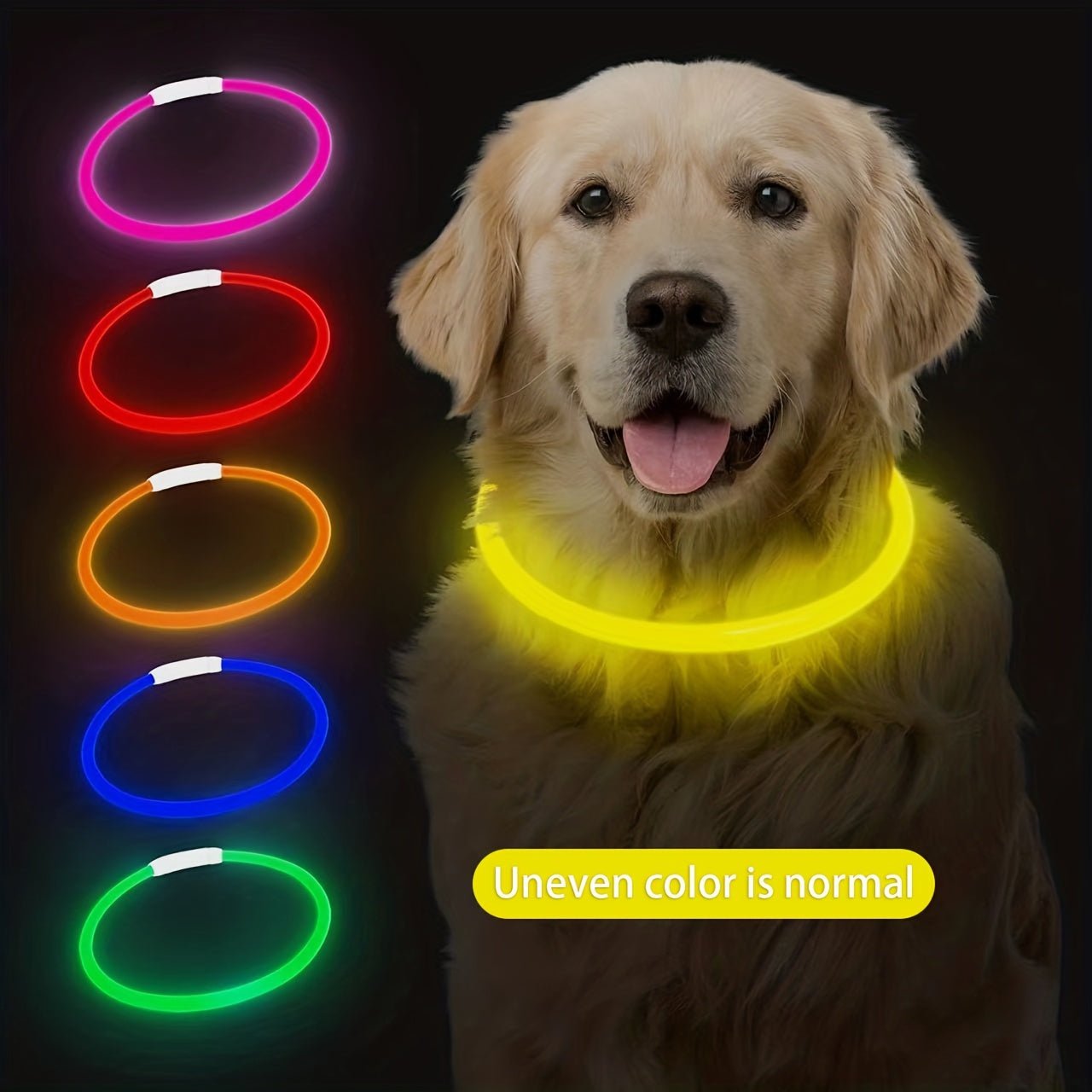 Coleira LED Recarregável para Passeio Noturno