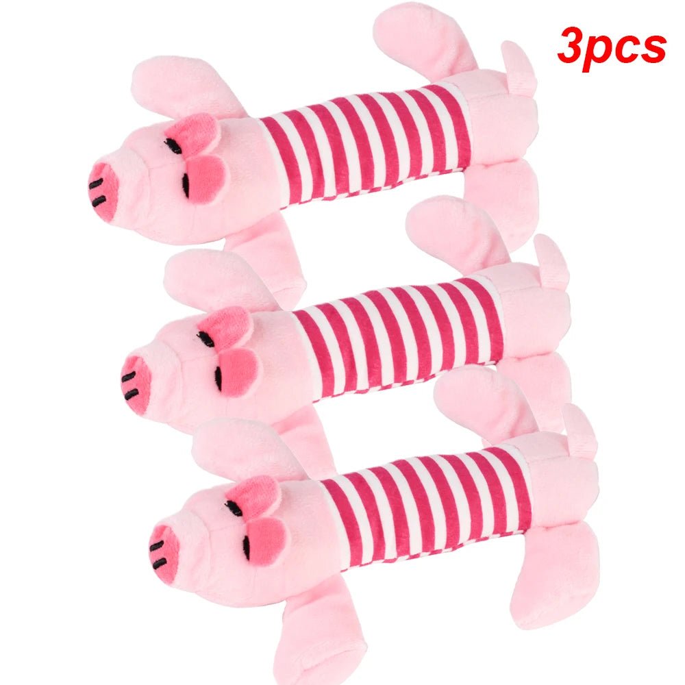 Kit 3 Brinquedos de Pelinho com Apito para Cães