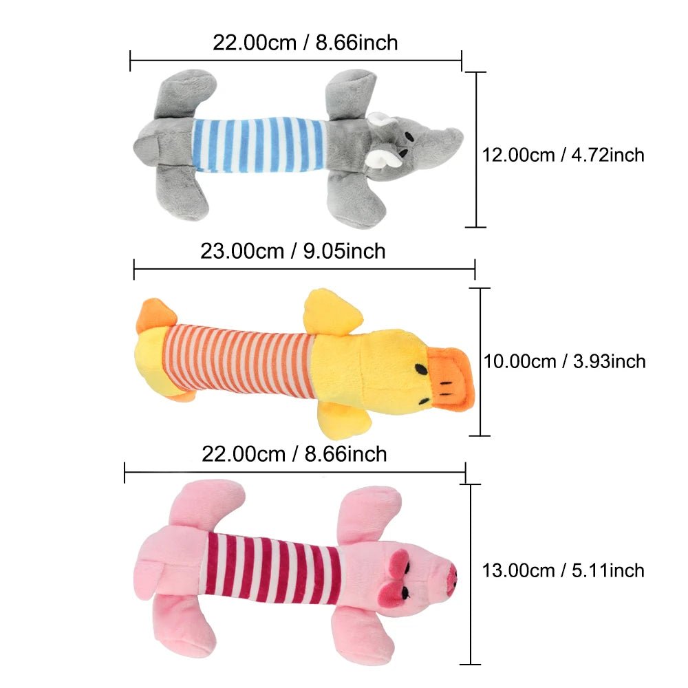 Kit 3 Brinquedos de Pelinho com Apito para Cães