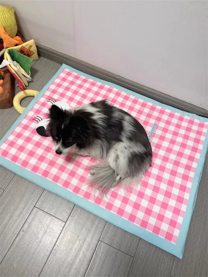 Tapete Refrescante Xadrez para Pets – Frescor para Cães e Gatos