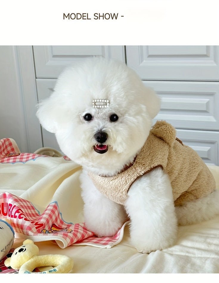 Suéter de pelúcia em formato de urso para cachorro – macio, quente e adoravelmente aconchegante para raças pequenas!