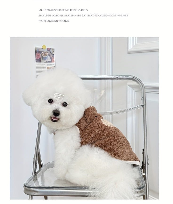 Suéter de pelúcia em formato de urso para cachorro – macio, quente e adoravelmente aconchegante para raças pequenas!