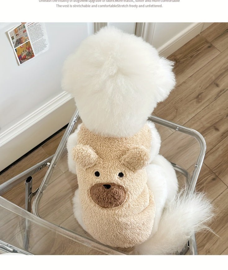 Suéter de pelúcia em formato de urso para cachorro – macio, quente e adoravelmente aconchegante para raças pequenas!