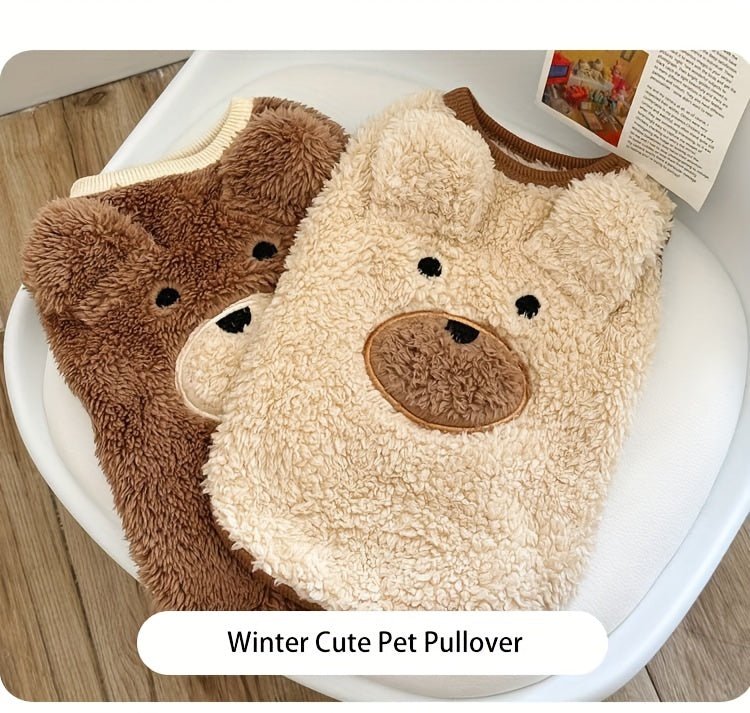 Suéter de pelúcia em formato de urso para cachorro – macio, quente e adoravelmente aconchegante para raças pequenas!