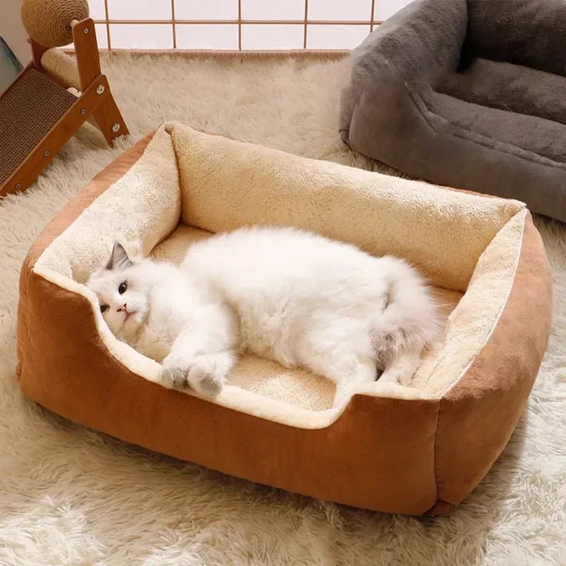 Cama de pelúcia para gatos e cães pequenos – macia, aconchegante e perfeita para aconchegar